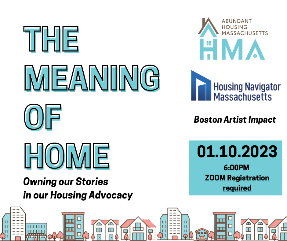 Ad for THe Meaning of Home event January 10, 2023 at 6pm